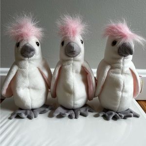 TY Beanie Baby Kuku the Cockatoo Lot of 3